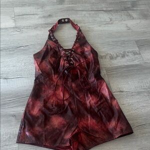 Fashion Nova Lace-Up Romper